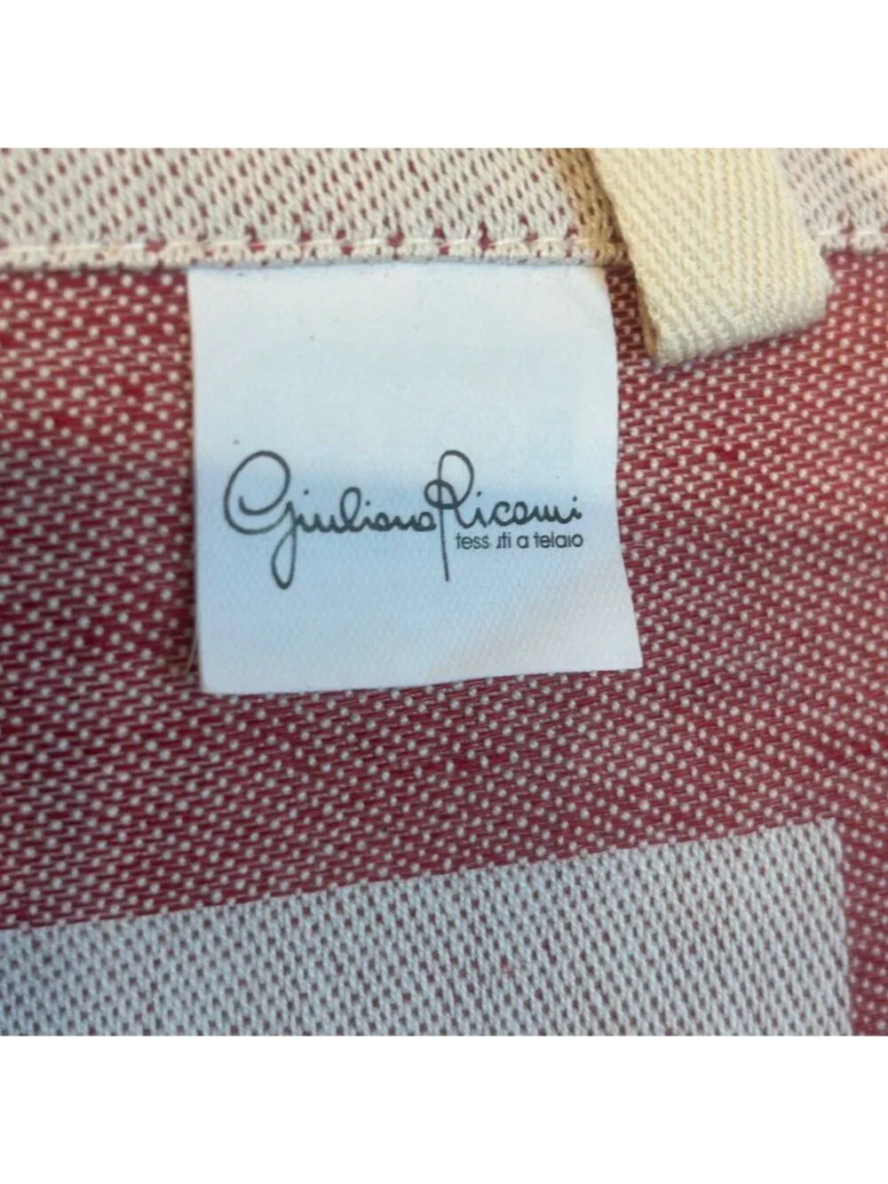 Guiliana Ricami Italian Woven Red Sunflower Tea Towel Linen Cotton NEW